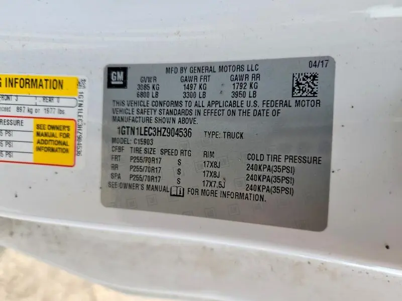 2017 GMC SIERRA C1500  