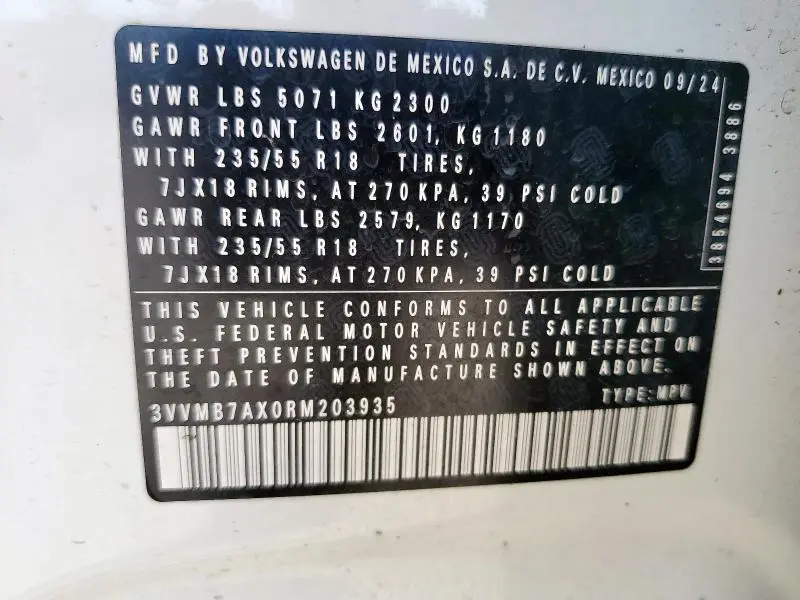 2024 VOLKSWAGEN TIGUAN SE  