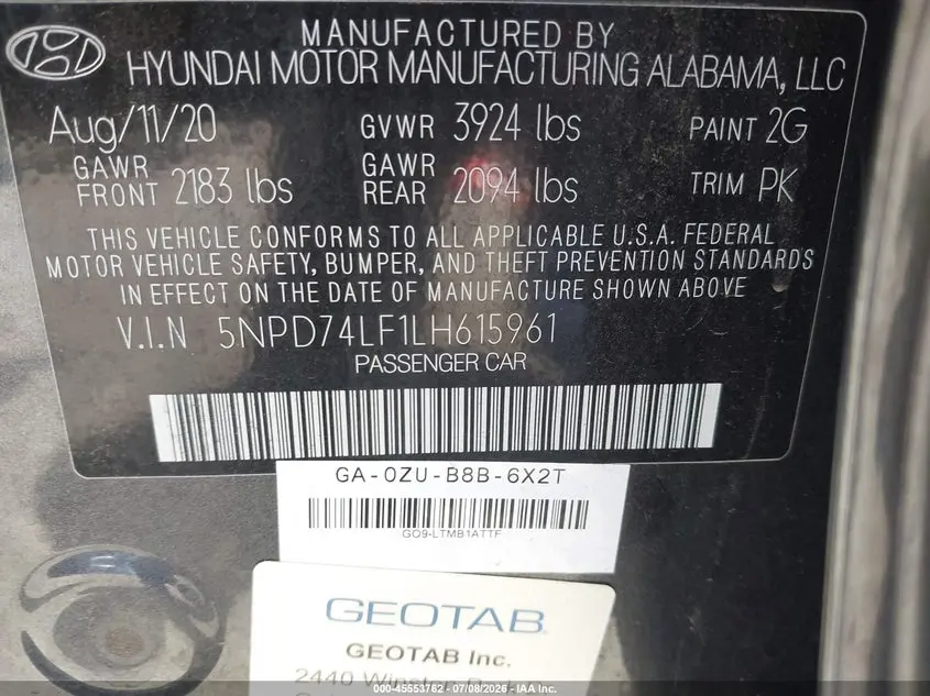 2020 HYUNDAI ELANTRA SE