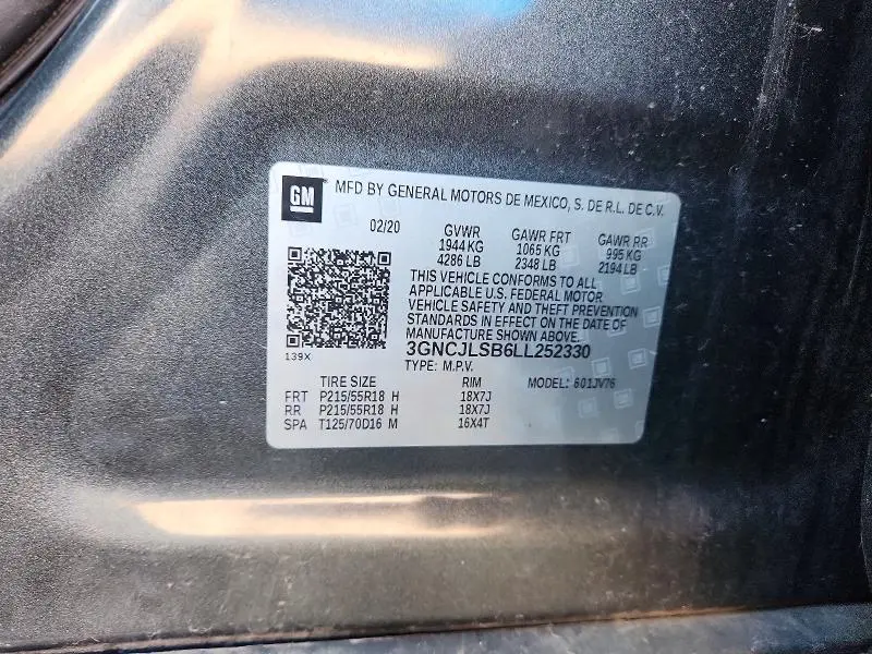 2020 CHEVROLET TRAX 1LT  