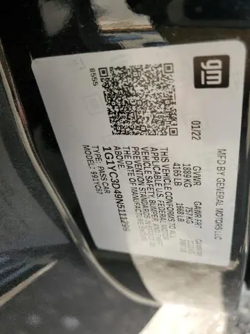 2022 CHEVROLET CORVETTE STINGRAY 3LT  