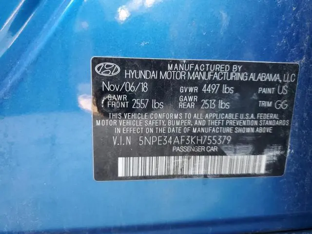 2019 HYUNDAI SONATA LIMITED  