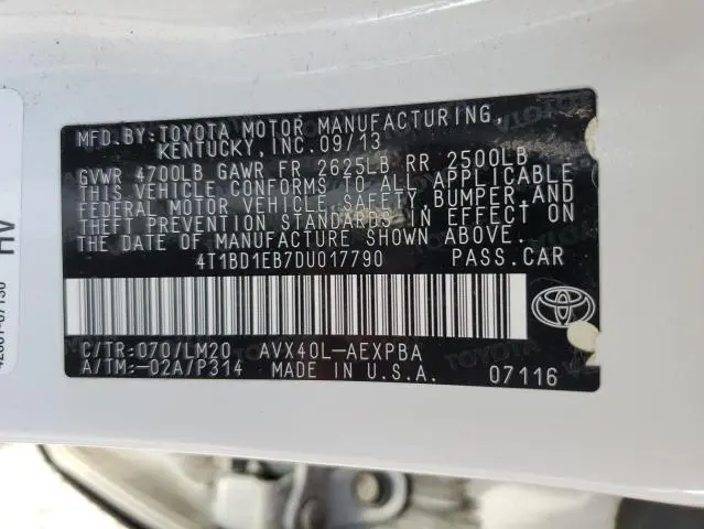 2013 TOYOTA AVALON HYBRID  