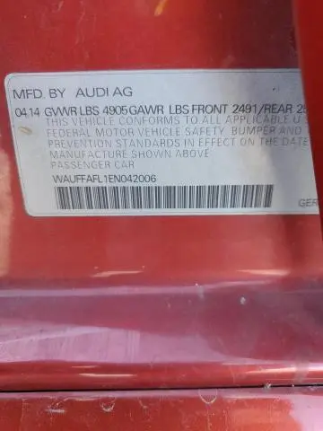 2014 AUDI A4 PREMIUM PLUS  