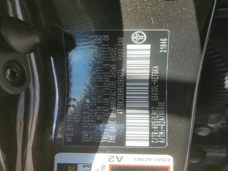 2011 TOYOTA AVALON BASE  