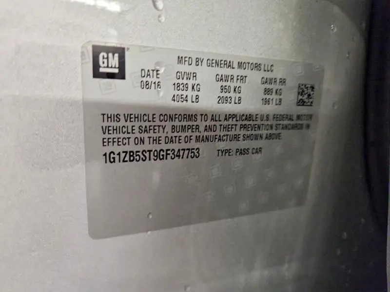 2016 CHEVROLET MALIBU LS  