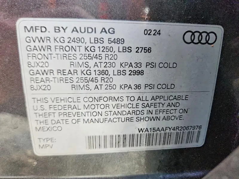 2024 AUDI Q5 SPORTBACK PRM PLS 45  