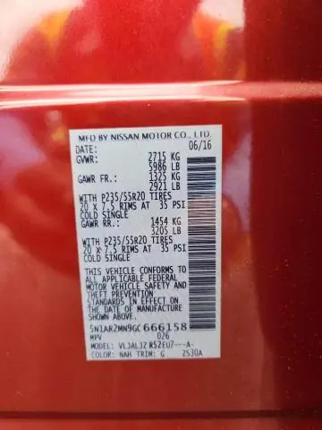 2016 NISSAN PATHFINDER S  