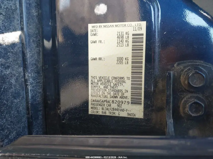 2010 NISSAN MAXIMA 3.5 SV