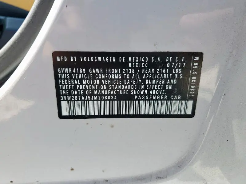 2018 VOLKSWAGEN JETTA S  