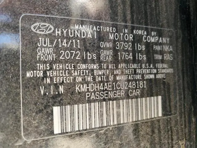 2012 HYUNDAI ELANTRA GLS  