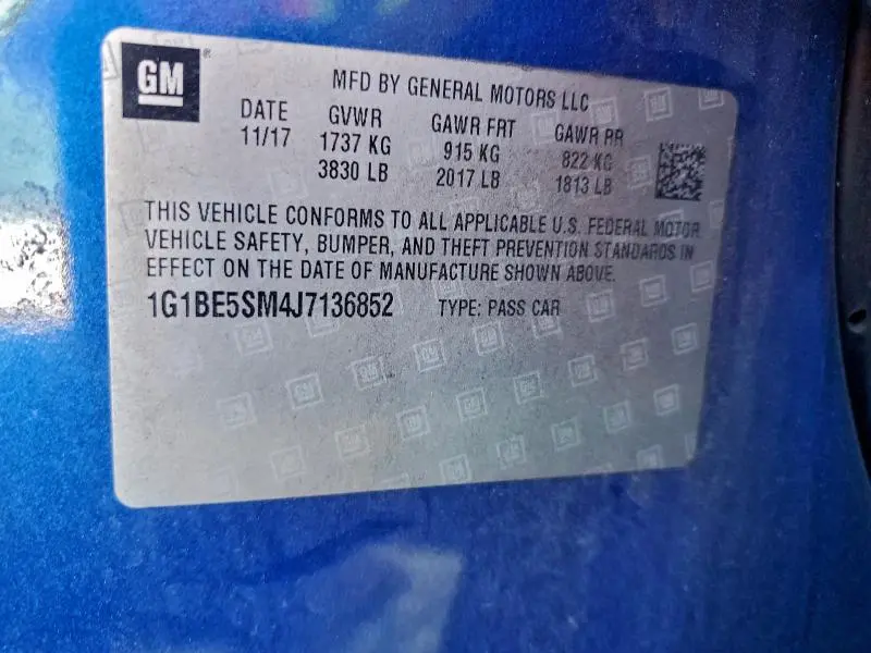 2018 CHEVROLET CRUZE LT  