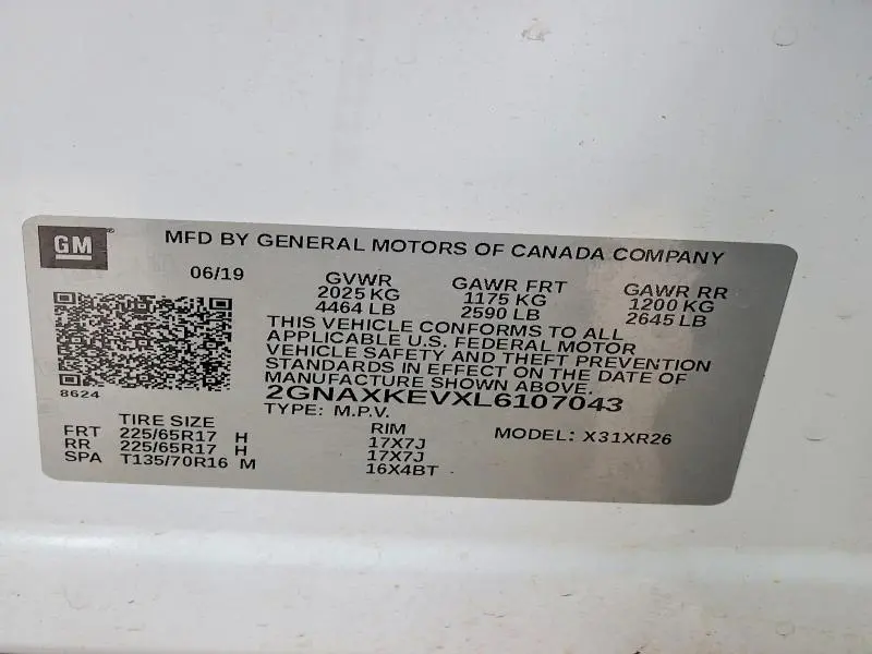 2020 CHEVROLET EQUINOX LT  