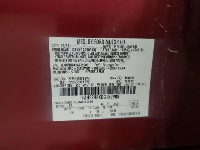 2013 FORD TAURUS SEL