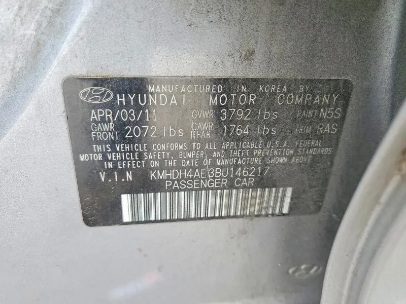 2011 HYUNDAI ELANTRA GLS  