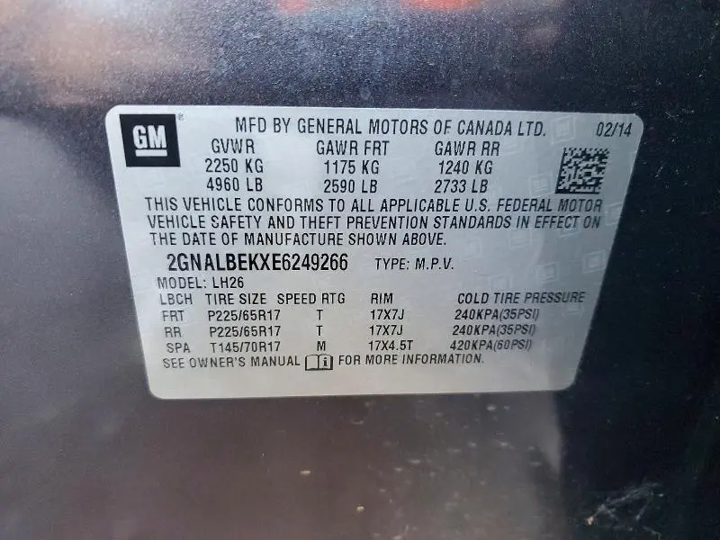 2014 CHEVROLET EQUINOX LT  