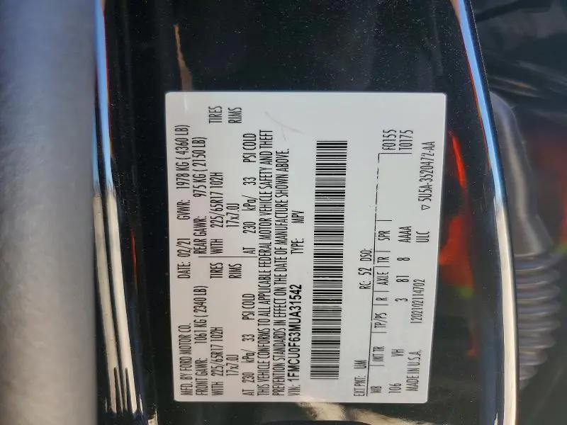 2021 FORD ESCAPE S  