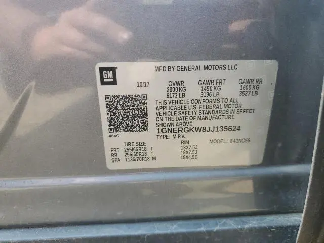 2018 CHEVROLET TRAVERSE LT  