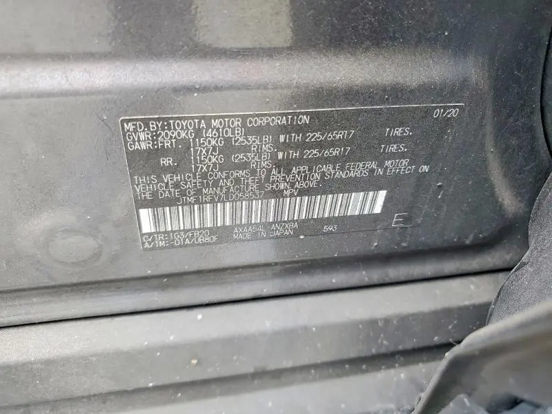 2020 TOYOTA RAV4 LE  