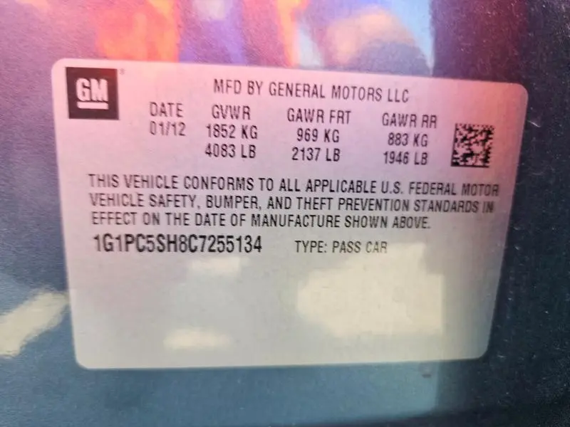 2012 CHEVROLET CRUZE LS  