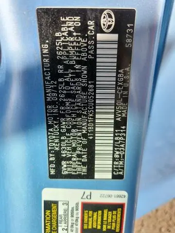 2012 TOYOTA CAMRY HYBRID  