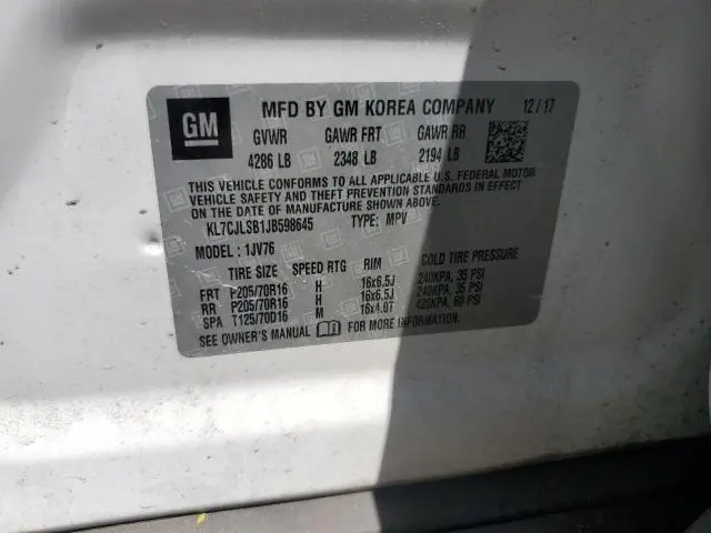 2018 CHEVROLET TRAX 1LT  