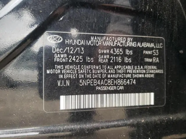 2014 HYUNDAI SONATA GLS  