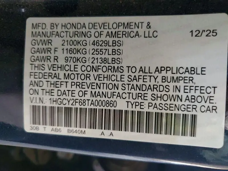 2026 HONDA ACCORD HYBRID EXL  