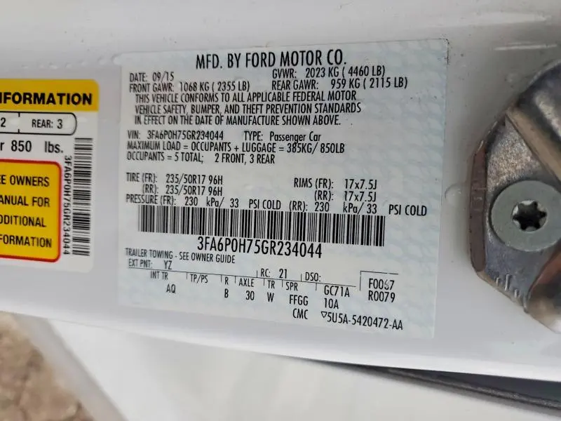 2016 FORD FUSION SE  