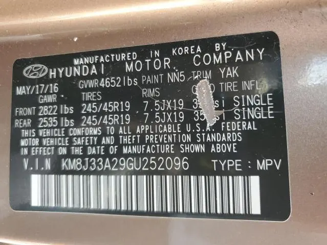 2016 HYUNDAI TUCSON LIMITED  