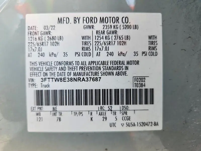 2022 FORD MAVERICK XL  