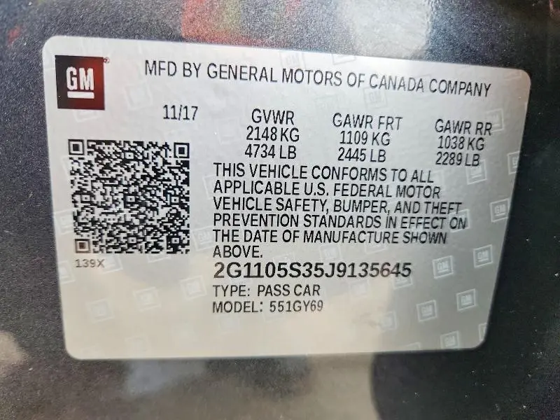 2018 CHEVROLET IMPALA LT  