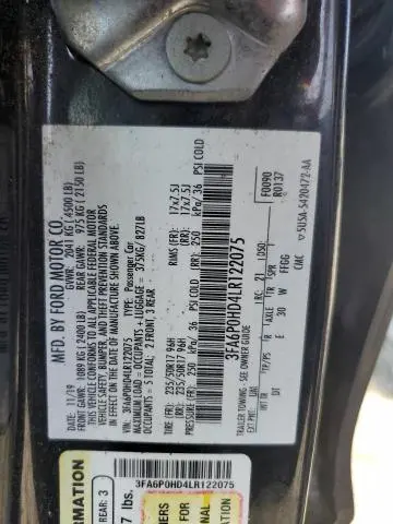 2020 FORD FUSION SE  