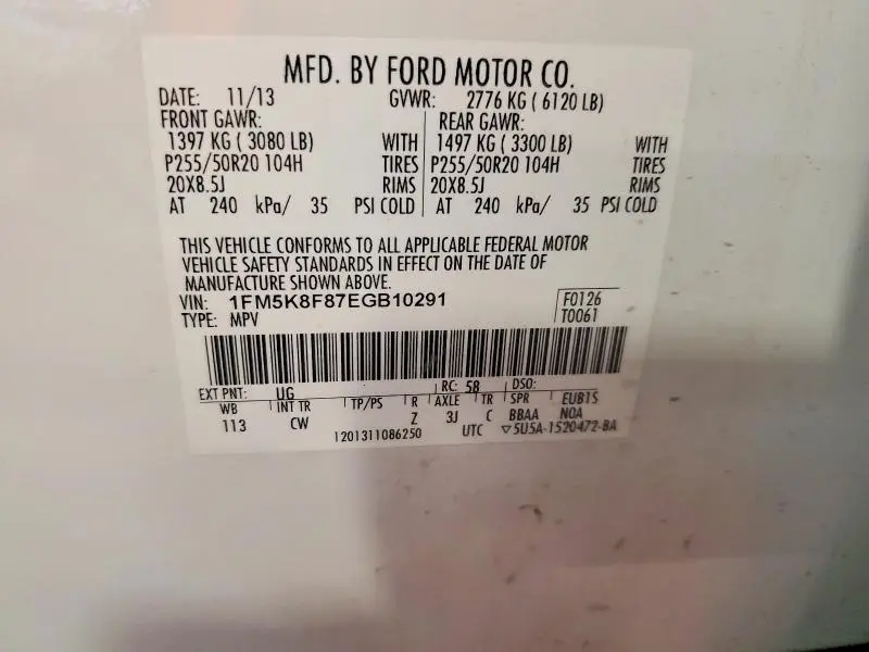 2014 FORD EXPLORER LIMITED  