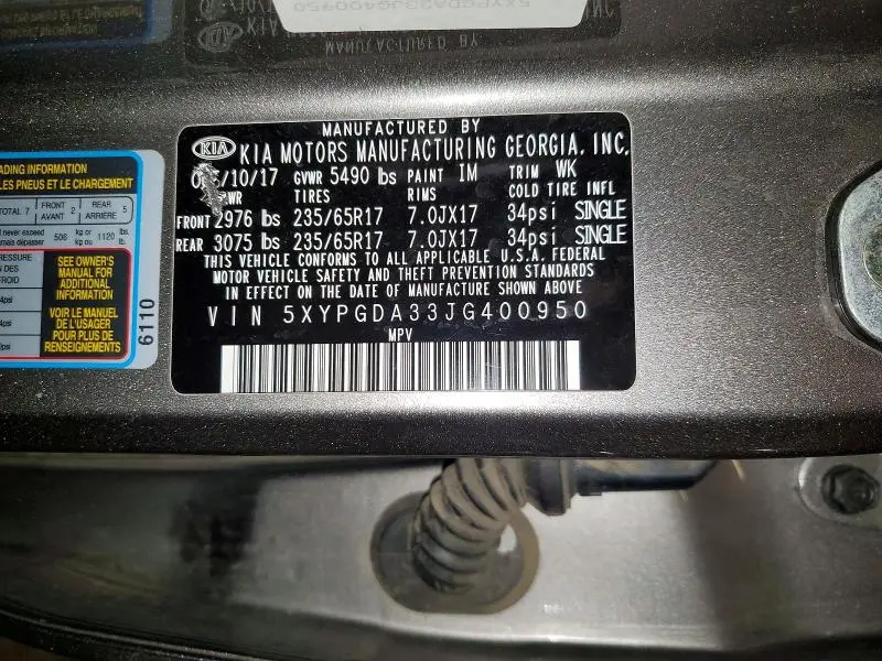 2018 KIA SORENTO LX  