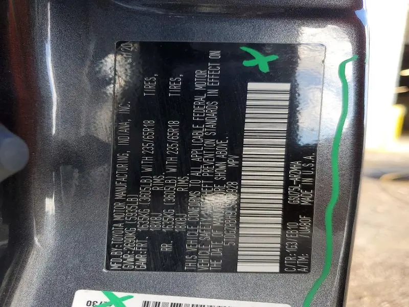 2020 TOYOTA HIGHLANDER XLE  