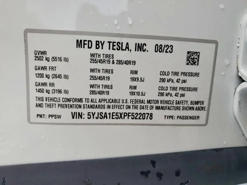 2023 TESLA MODEL S   