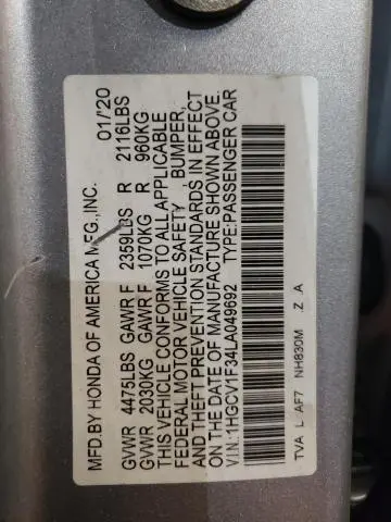 2020 HONDA ACCORD SPORT  