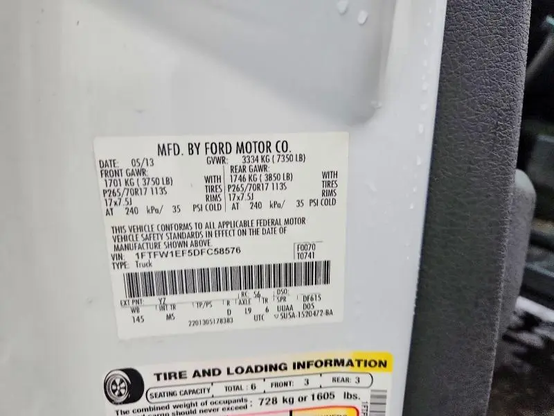 2013 FORD F150 SUPERCREW  