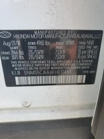 2019 HYUNDAI SANTA FE LIMITED