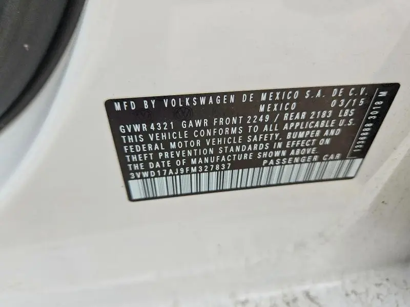 2015 VOLKSWAGEN JETTA SE  