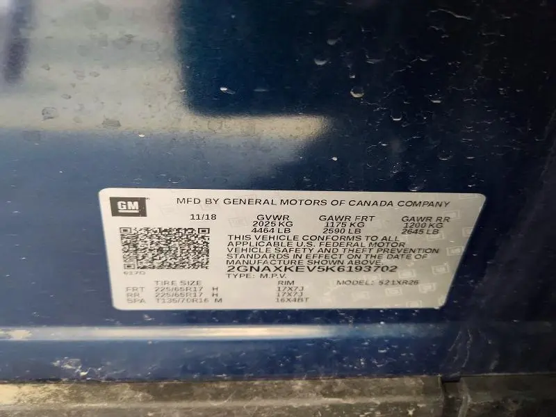 2019 CHEVROLET EQUINOX LT  