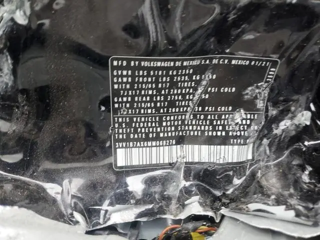 2021 VOLKSWAGEN TIGUAN S  