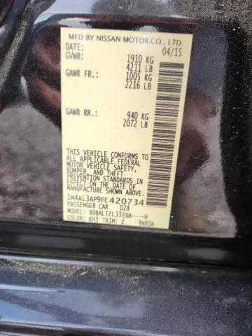 2015 NISSAN ALTIMA 2.5 SL  