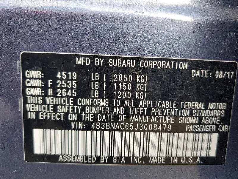 2018 SUBARU LEGACY 2.5I PREMIUM  