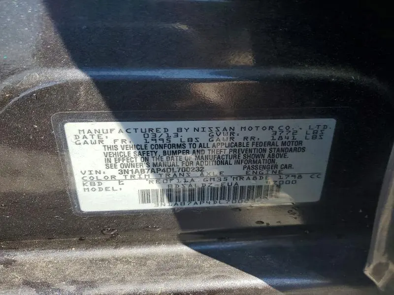 2013 NISSAN SENTRA S  