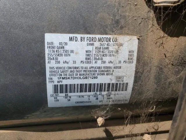 2020 FORD EXPLORER XLT  