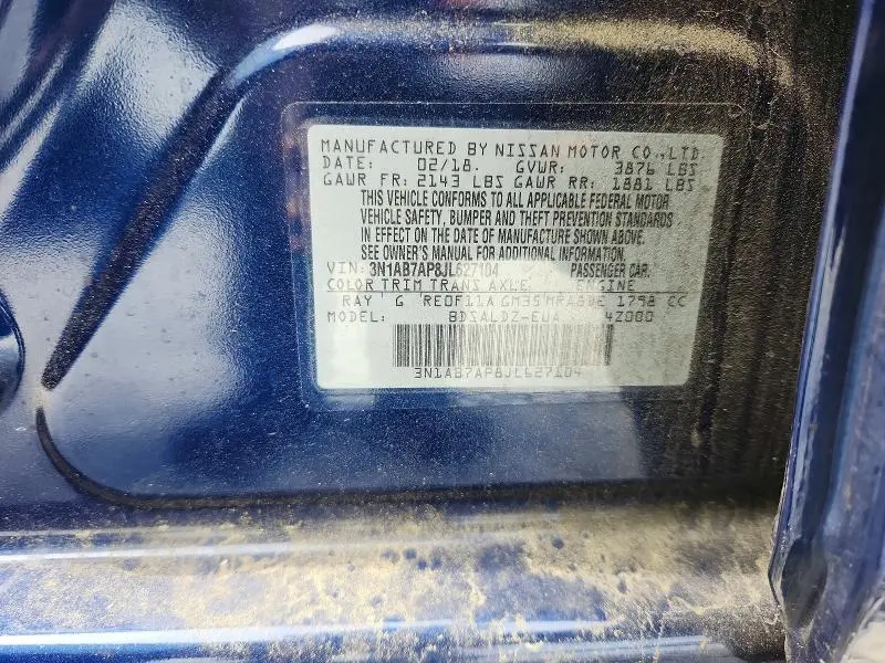 2018 NISSAN SENTRA SV  