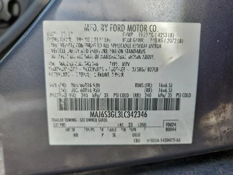 2020 FORD ECOSPORT SE  