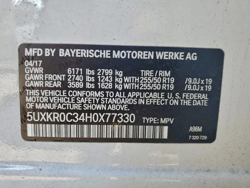 2017 BMW X5 XDRIVE35I  